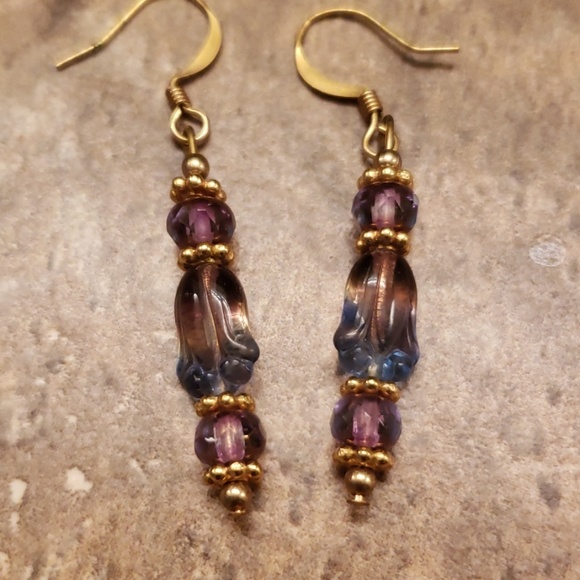 Purple lampwork necklace set - Picture 8 of 8